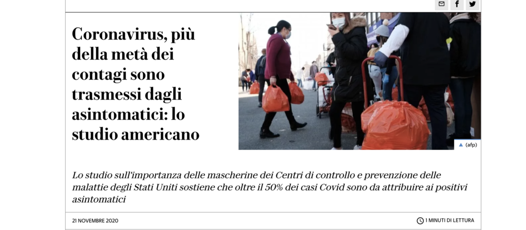 laRepubblica e gli asintomatici